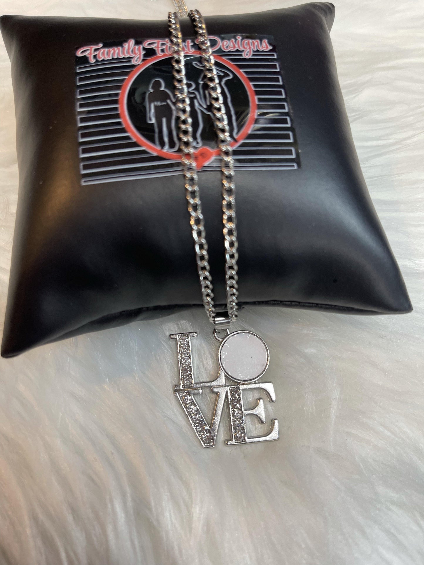 Love Bling Photo Necklace - Family First Designs LLC