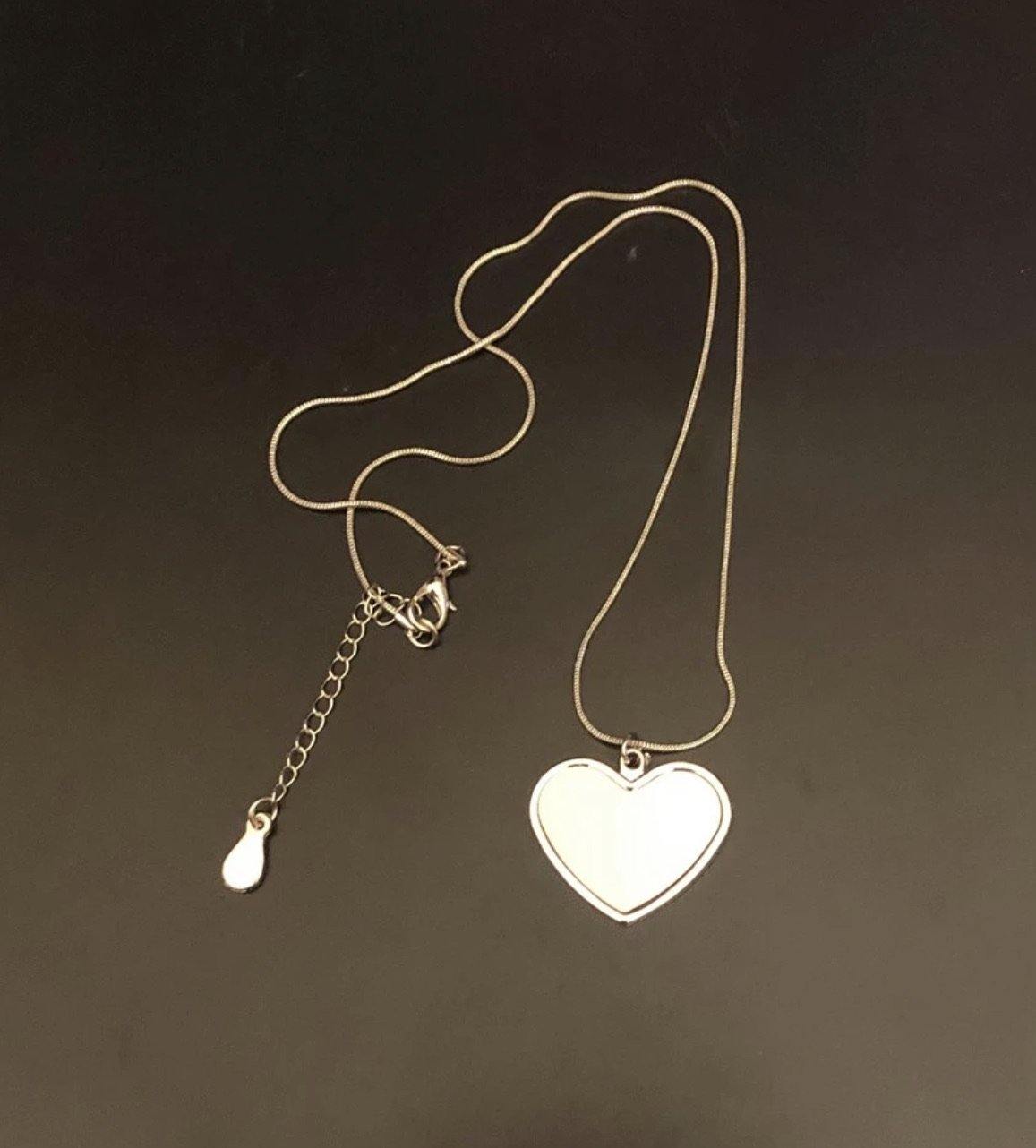 Photo Heart Necklace - Family First Designs LLC