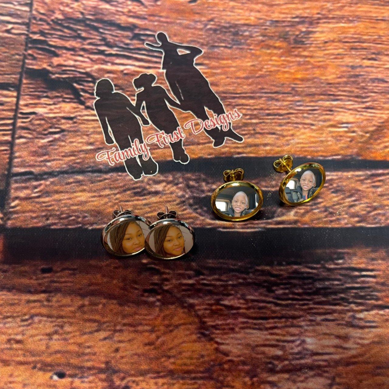 Photo Stud Earrings - Family First Designs LLC