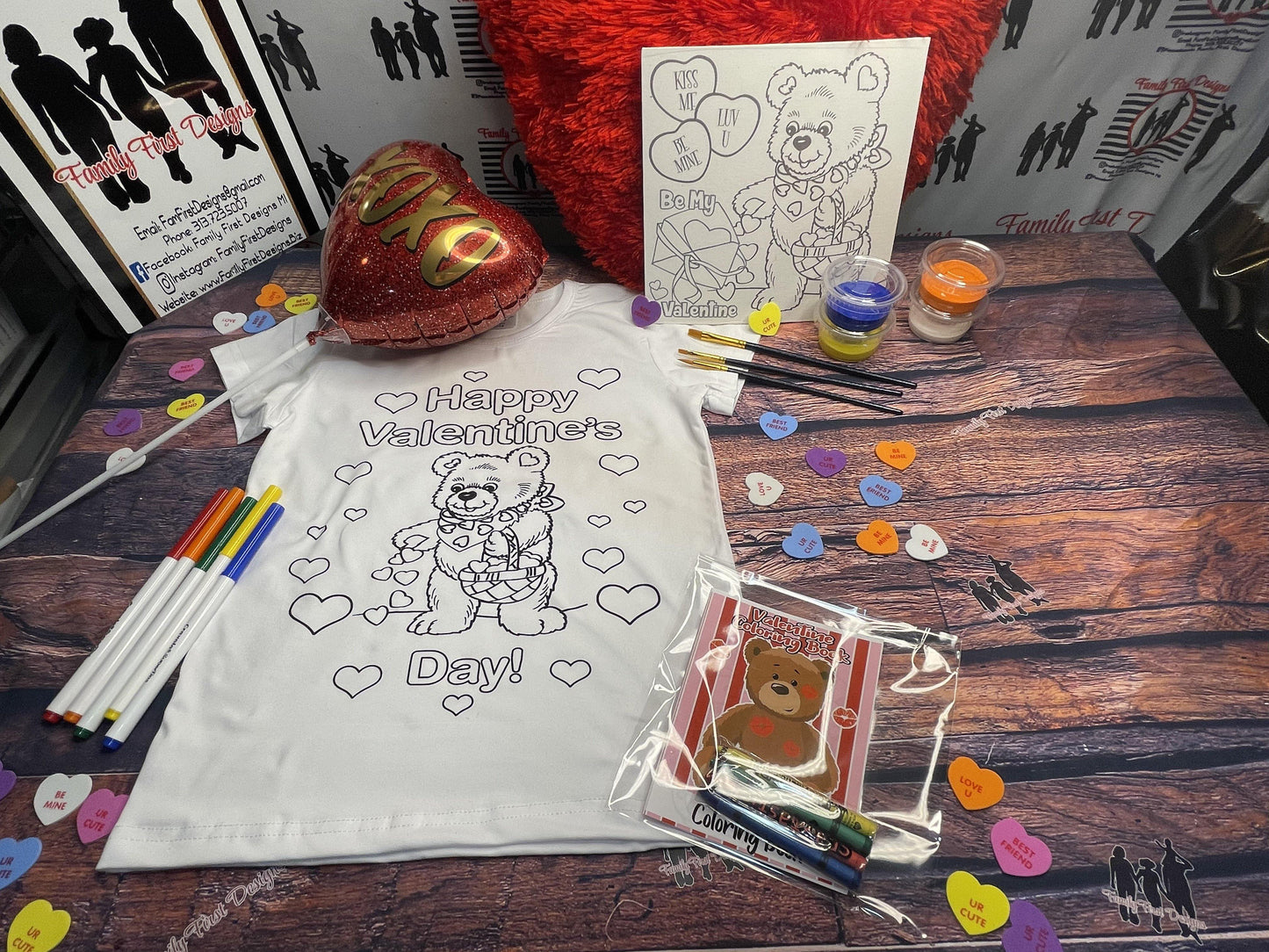 Custom Valentine’s Day Children’s Activity Kit - Family First Designs LLC