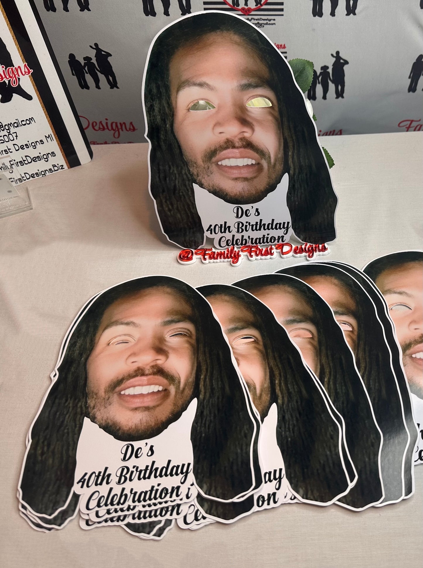 Custom Cut Out Face Masks with elastic