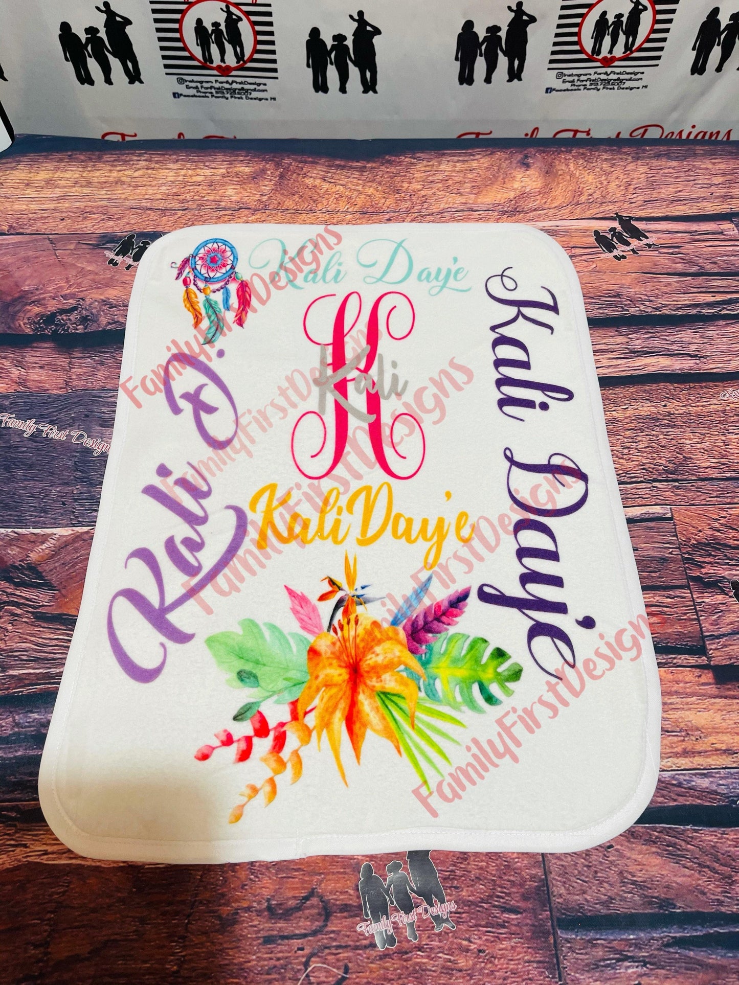 Custom Baby Burp Cloth - Family First Designs LLC