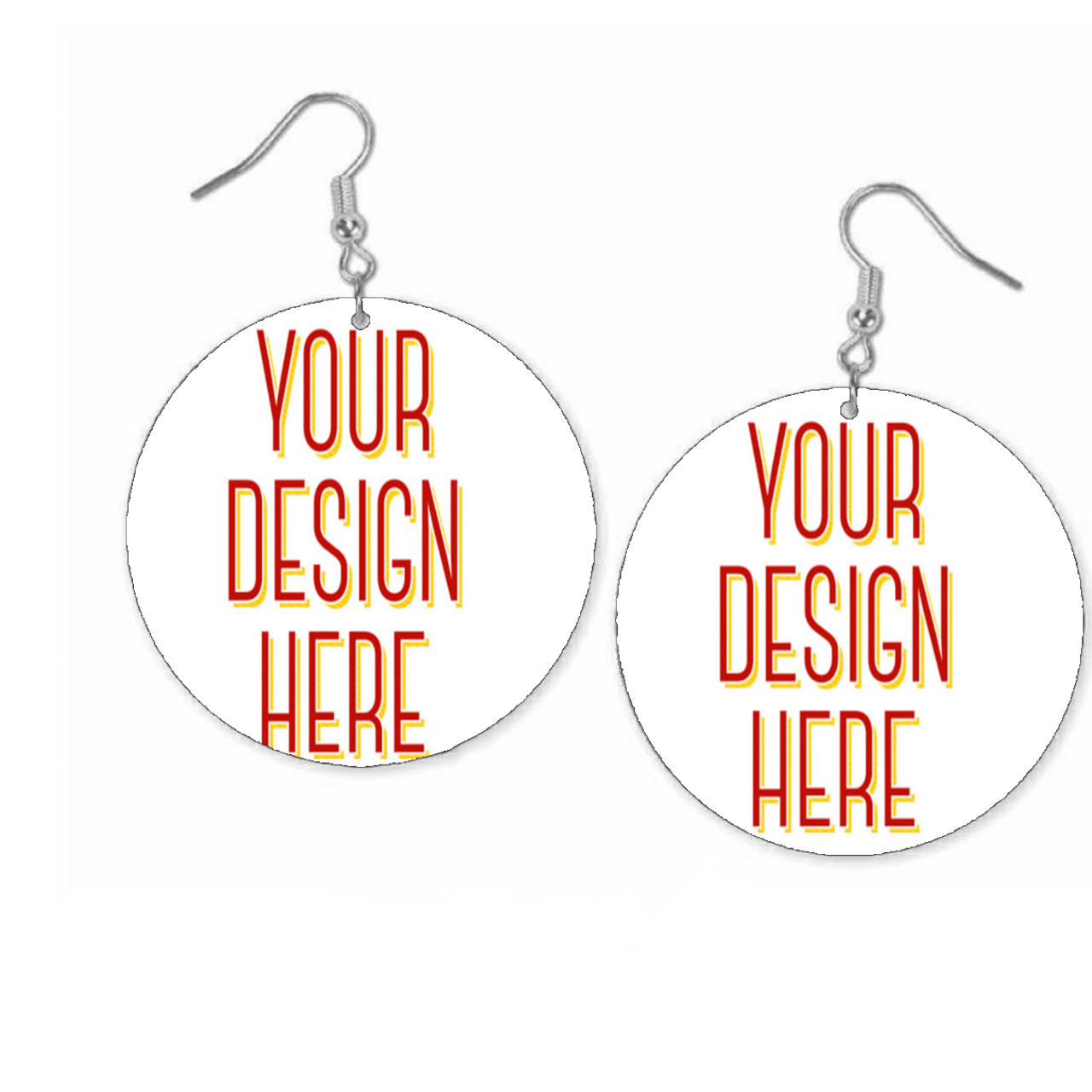 Large Round Custom Earrings - Family First Designs LLC