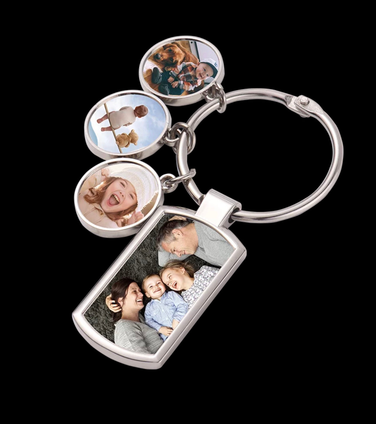 Custom Metal Dog tag Keychain with charms