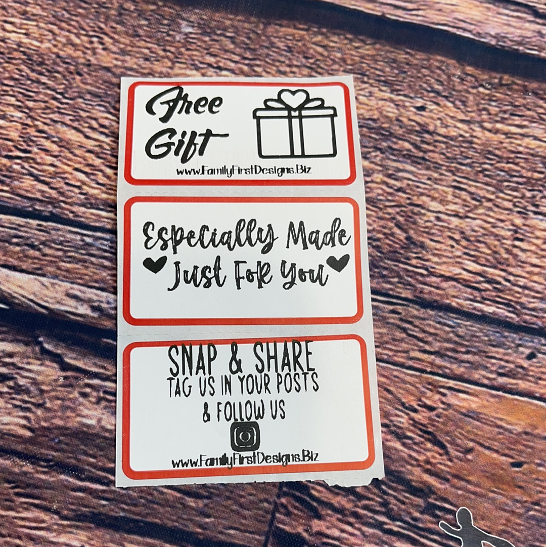 Custom business labels, personalized packaging labels, fragile stickers, thank you stickers, minimal packaging labels, social media labels - Family First Designs LLC