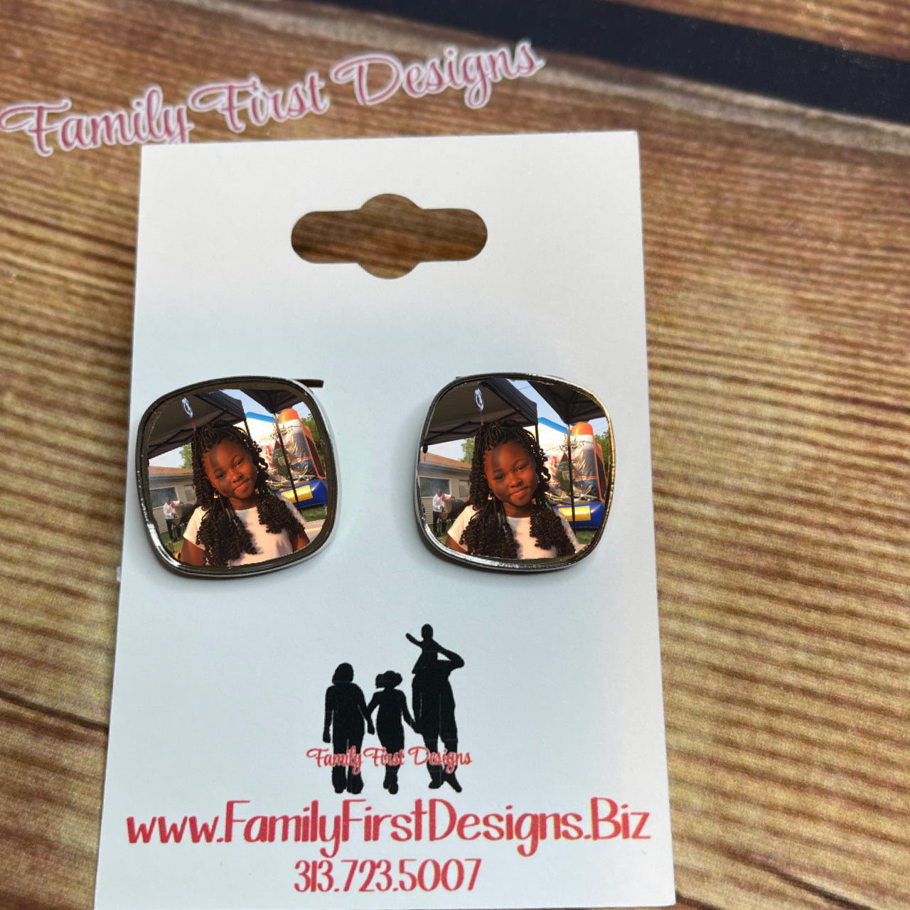 Large Photo Stud Earrings
