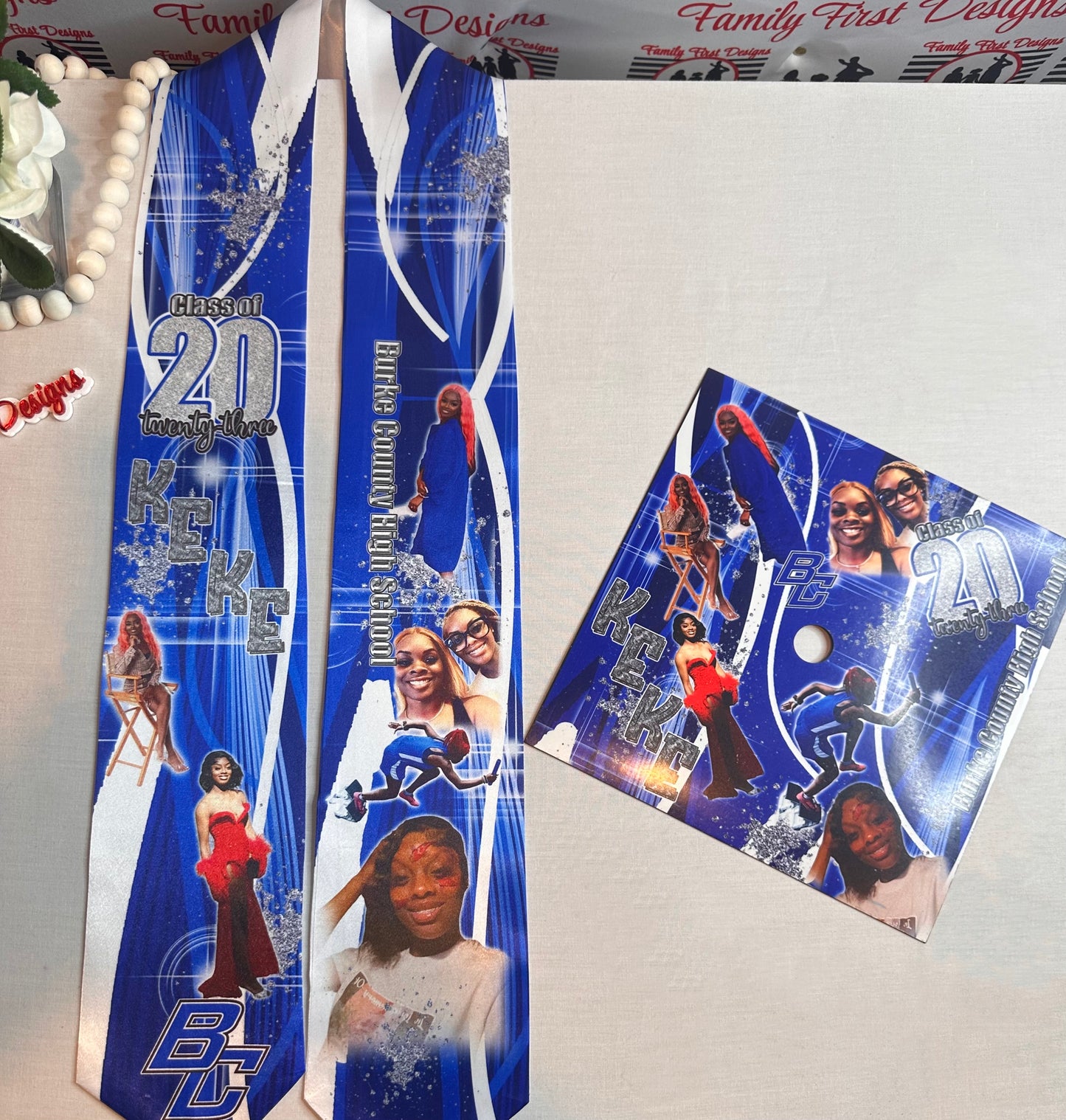 Custom Graduation Stole and Cap Topper Package