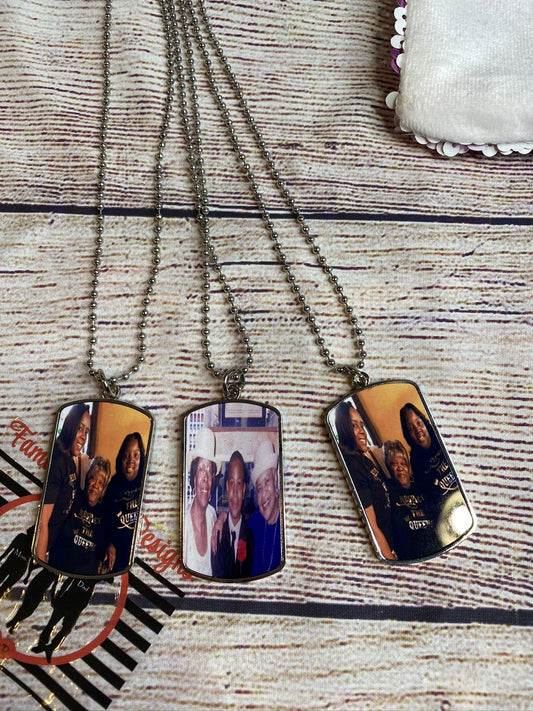 Premium Photo Dog Tag w/ necklace - Family First Designs LLC