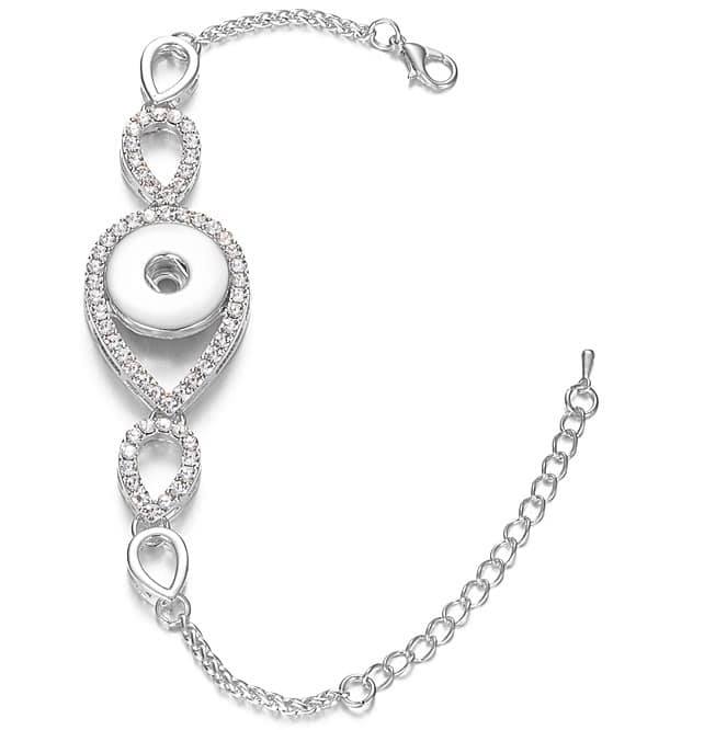 Custom Bling Tear Drop Snap Bracelet