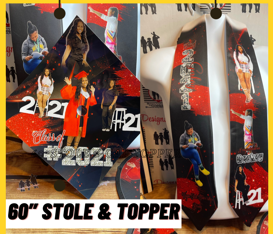 Custom Graduation Stole and Cap Topper Package