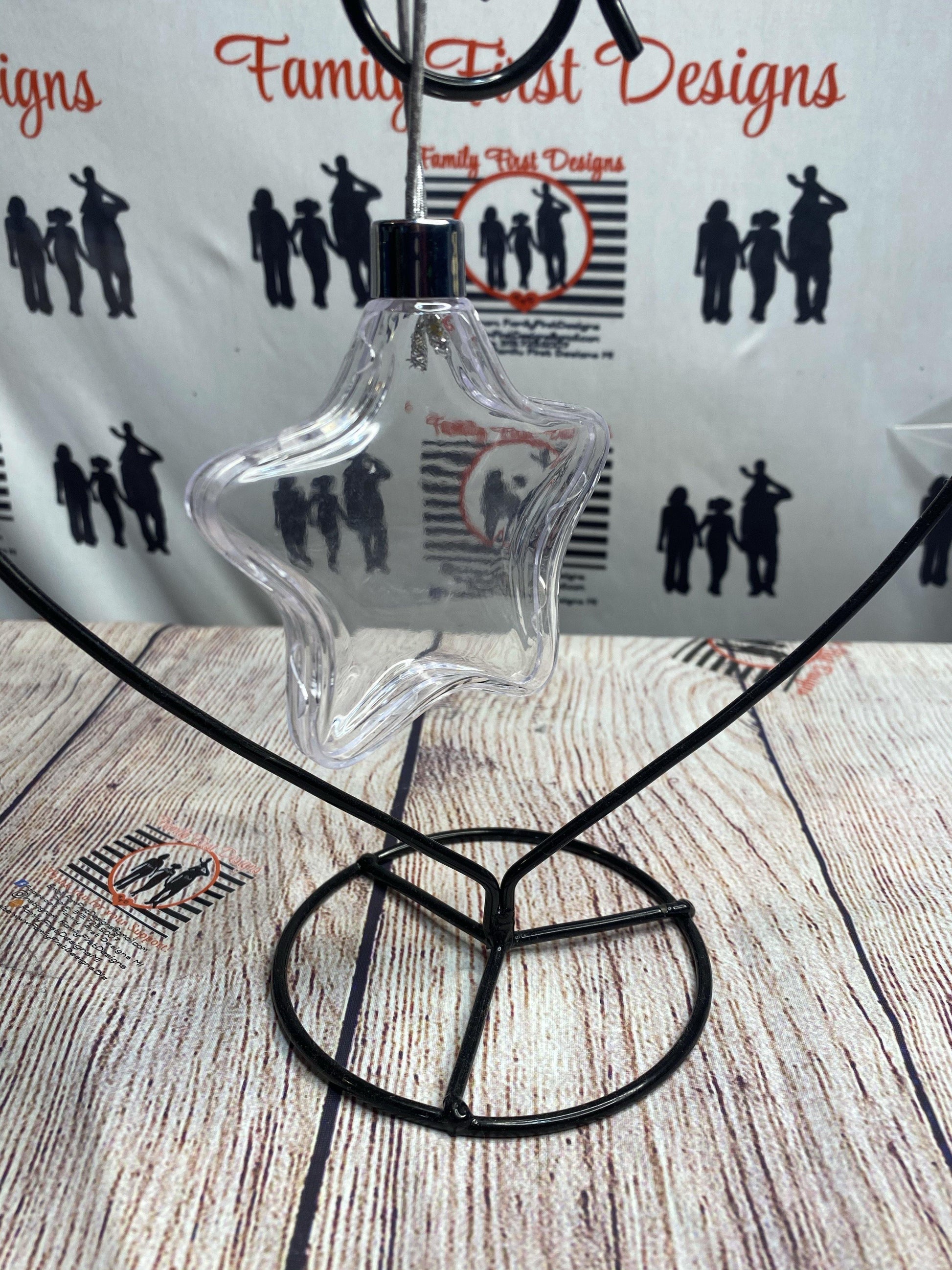 Clear Double Sided Custom Ornaments - Family First Designs LLC