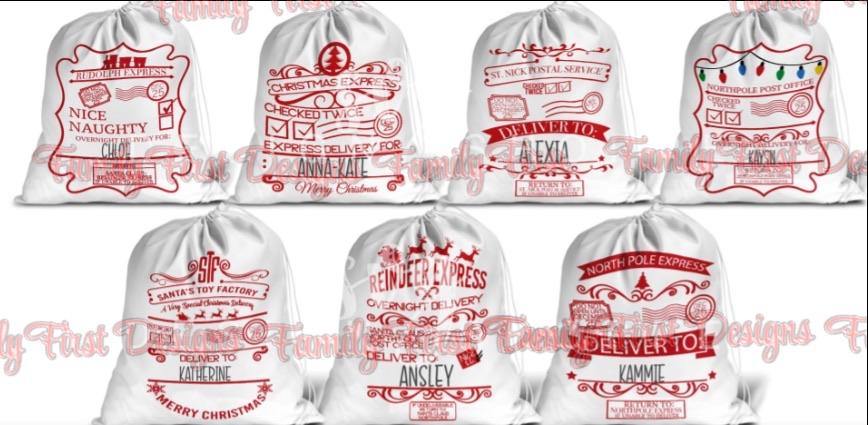 Personalized Santa Sack - Family First Designs LLC