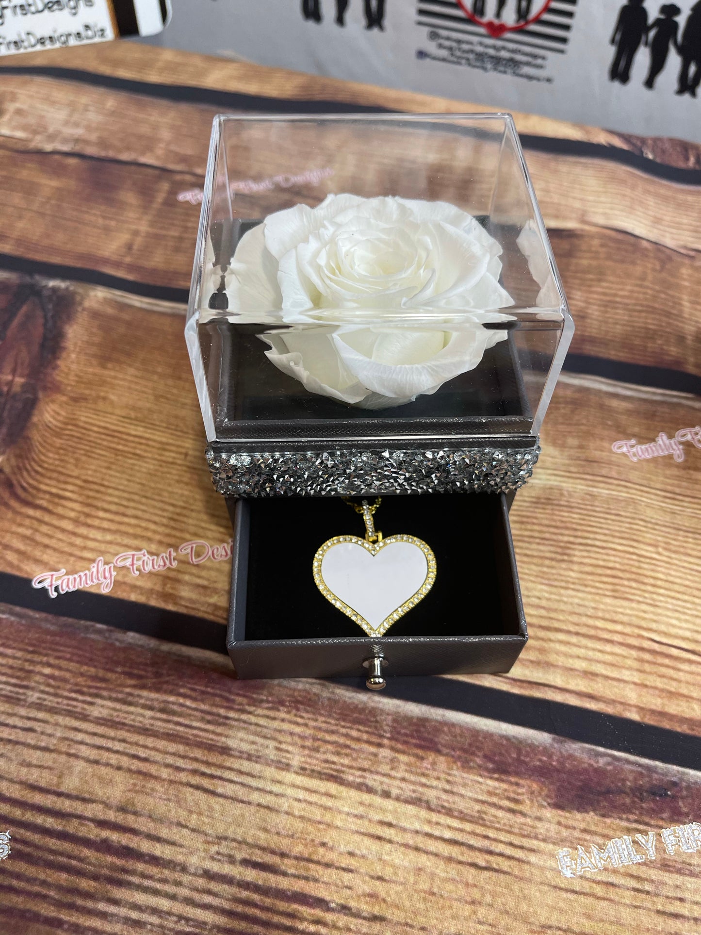 Eternal Rose Acrylic Jewelry Gift Box