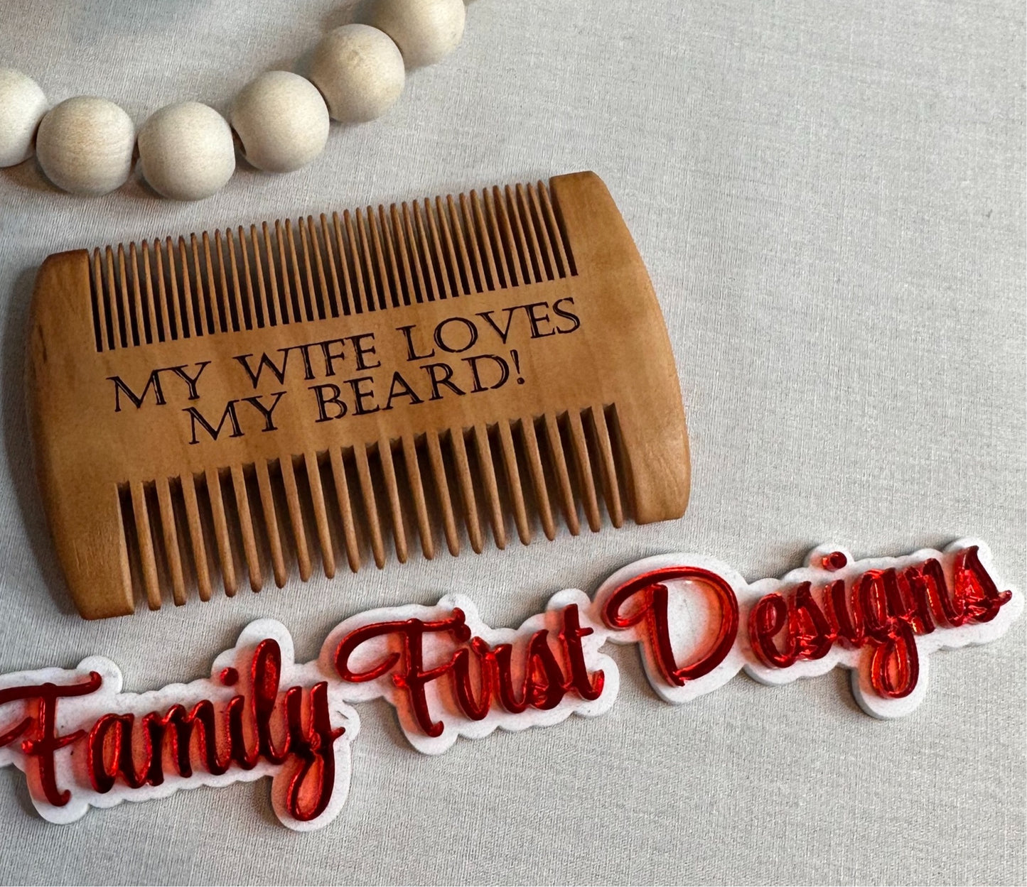 Engraved Beard Comb and Case