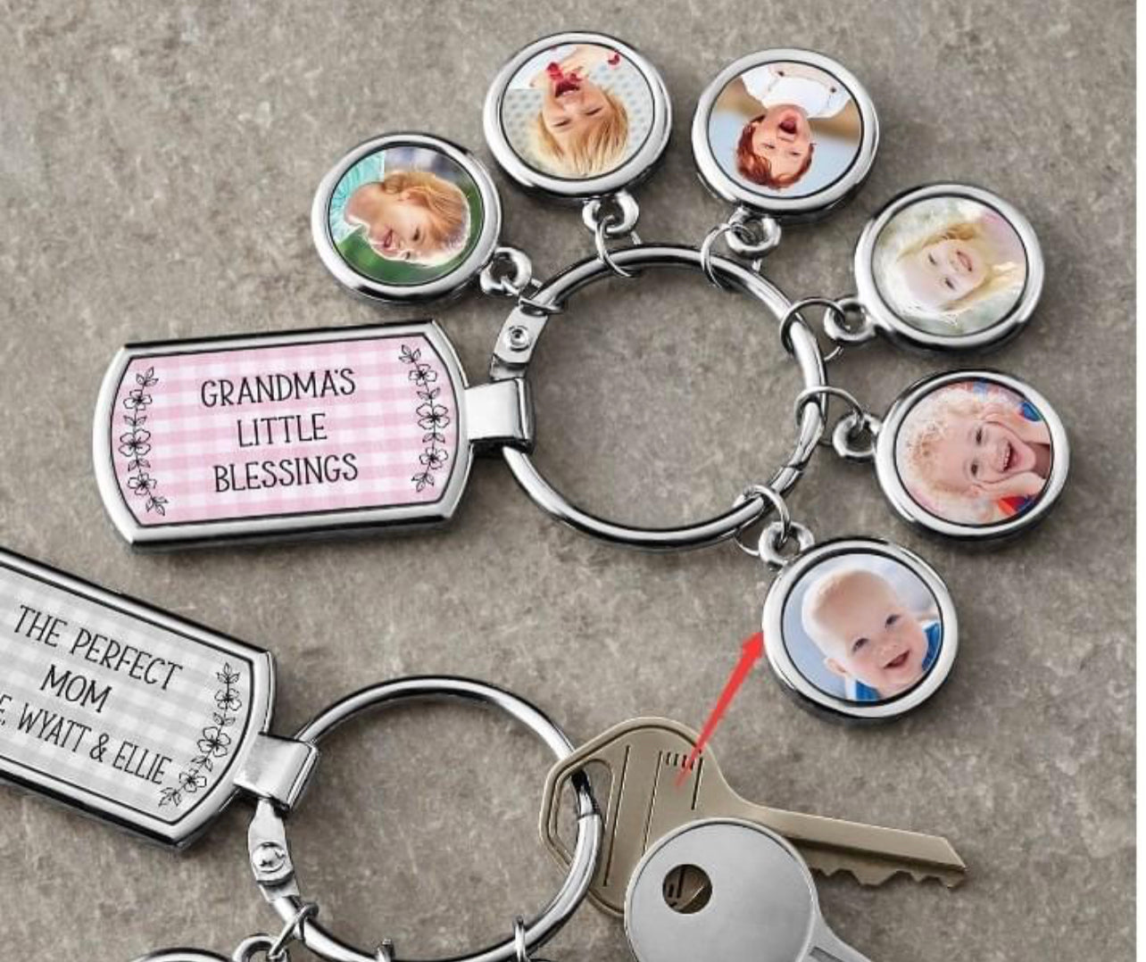 Custom Metal Dog tag Keychain with charms