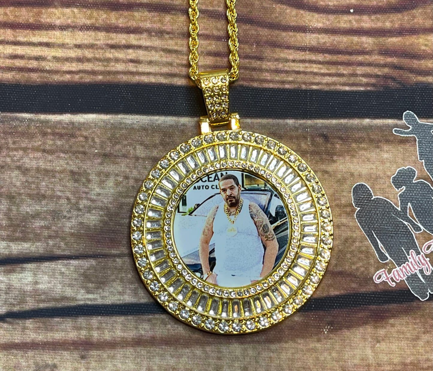 Triple Bling Photo Necklace