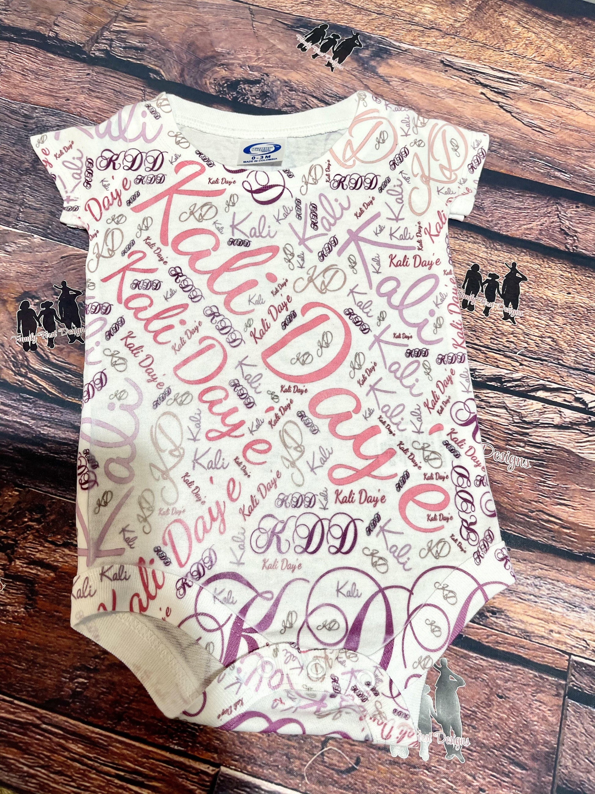 Custom Baby Bodysuit 0-3 mos - Family First Designs LLC