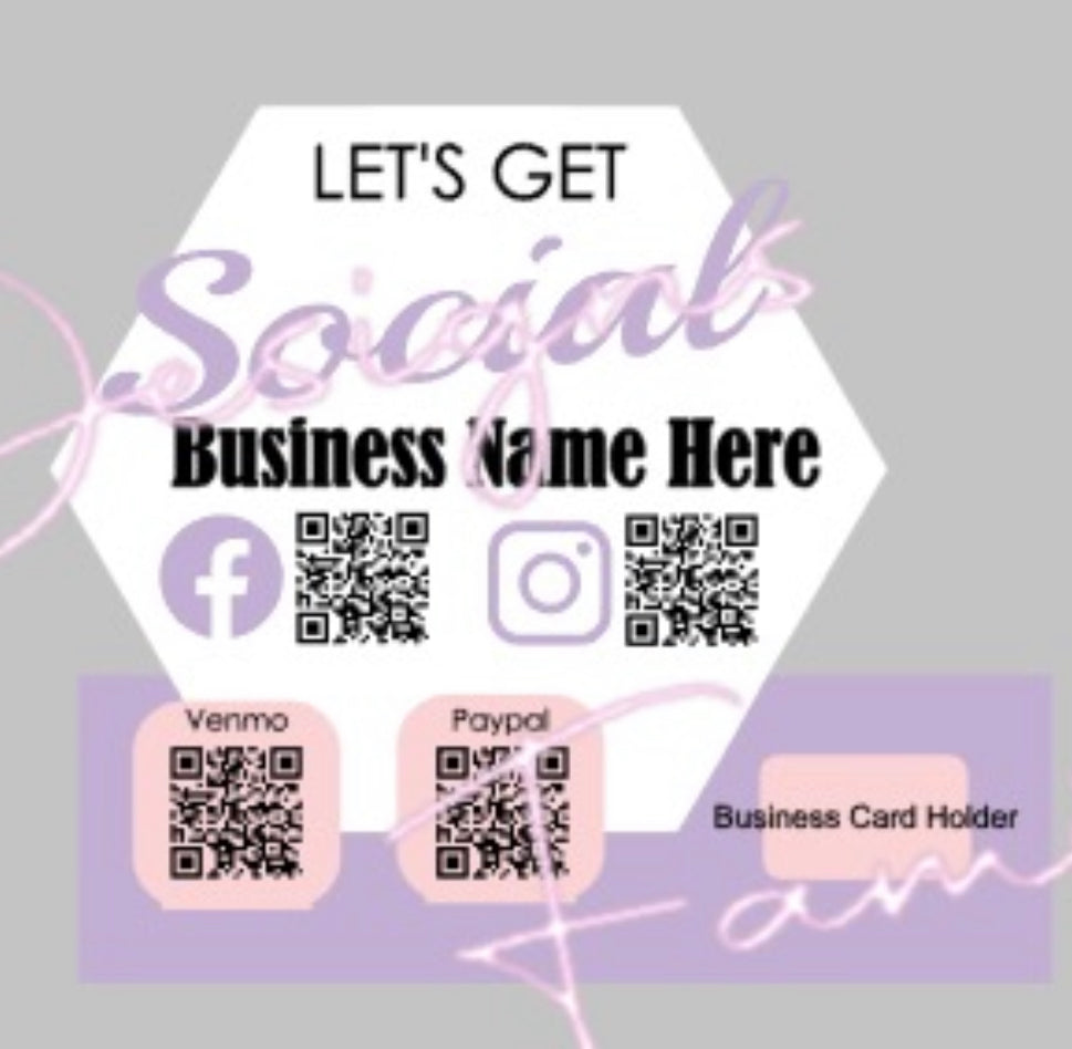 Custom Scan to Pay/Social Media Signs