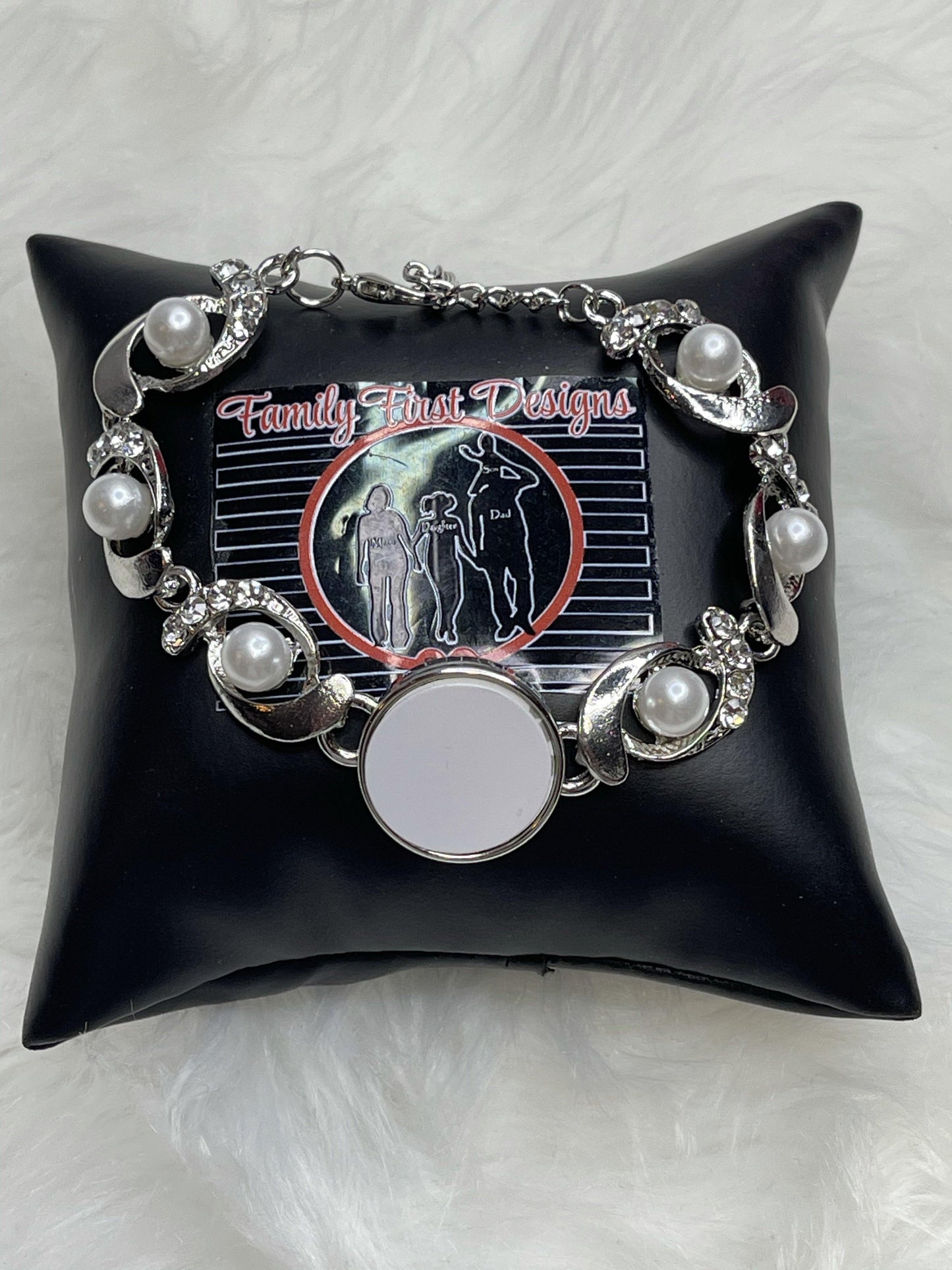 Custom Bling Pearl Snap Bracelet - Family First Designs LLC