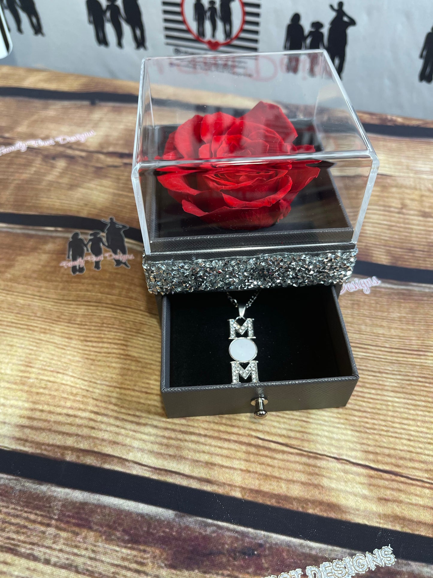 Eternal Rose Acrylic Jewelry Gift Box