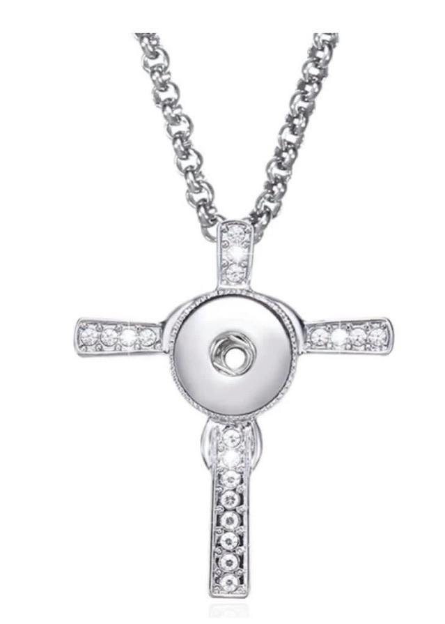 Bling Snap Photo Cross Necklace - Family First Designs LLC