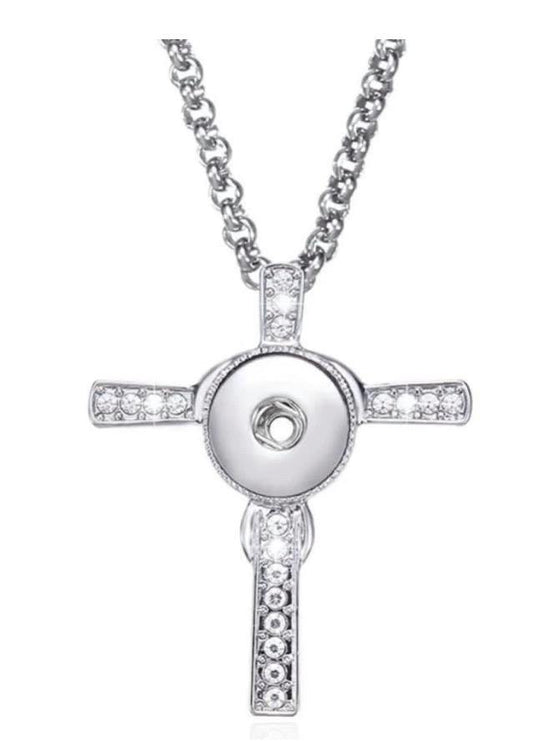 Bling Snap Photo Cross Necklace - Family First Designs LLC