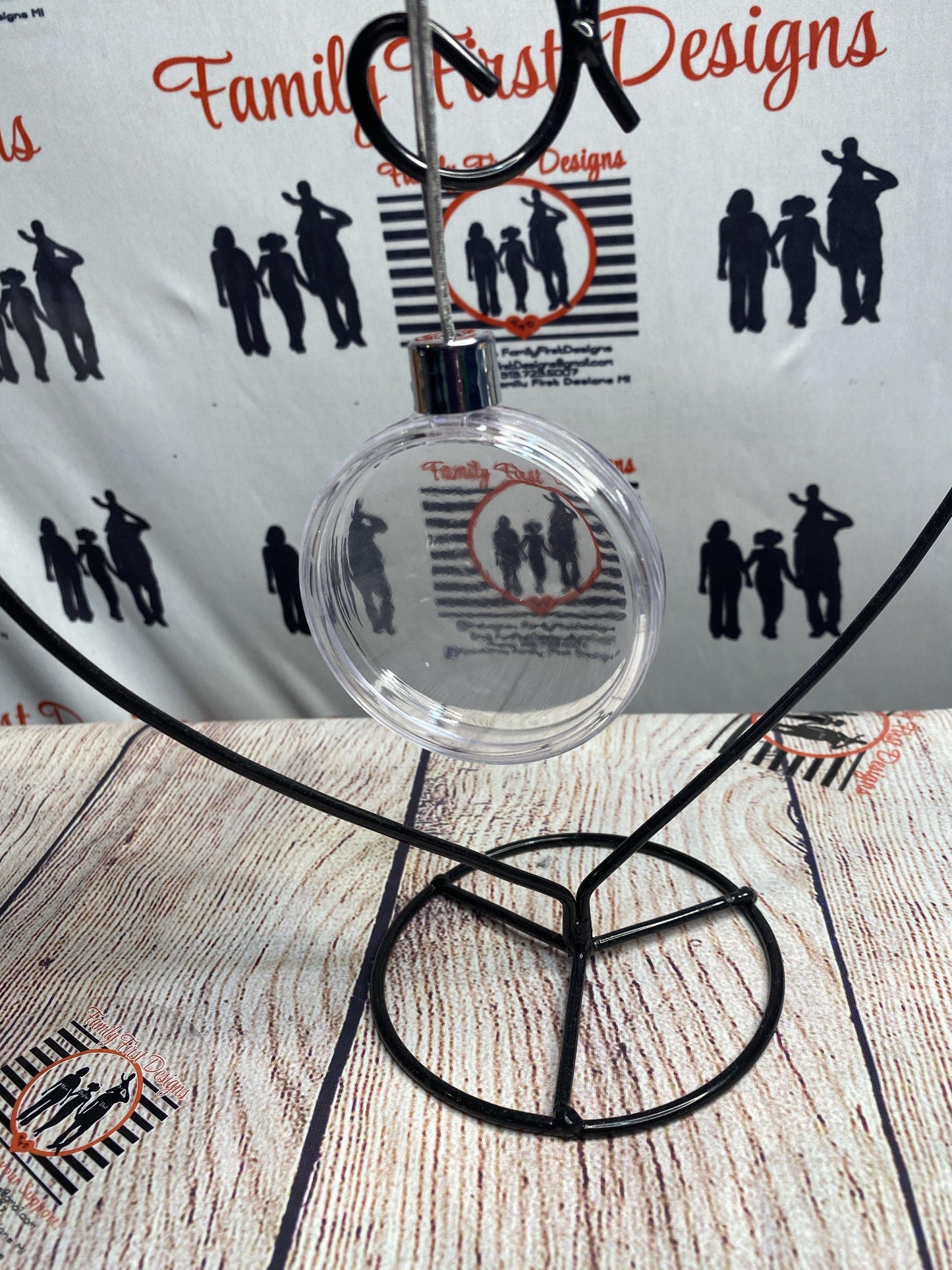 Clear Double Sided Custom Ornaments - Family First Designs LLC