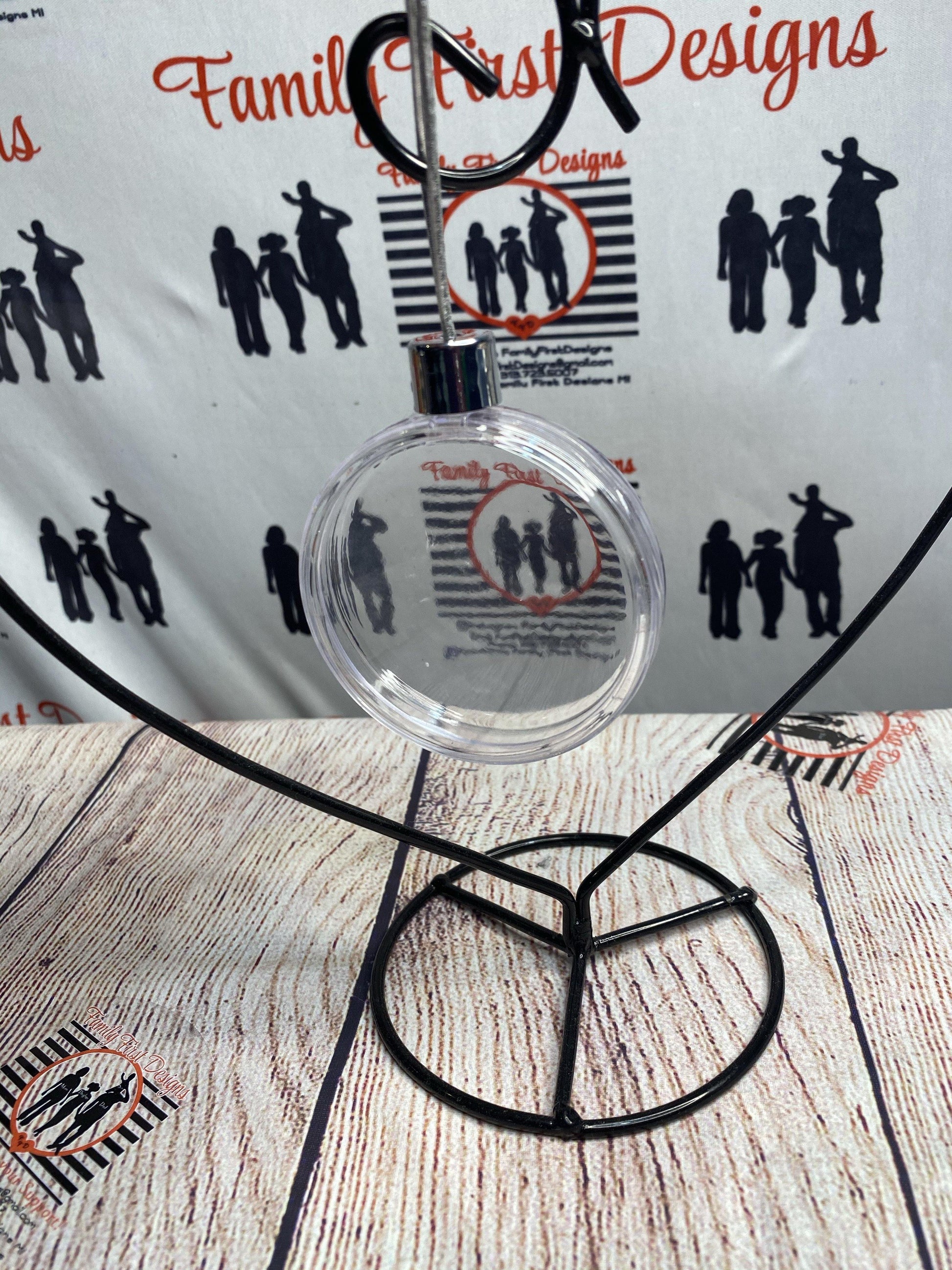 Clear Double Sided Custom Ornaments - Family First Designs LLC