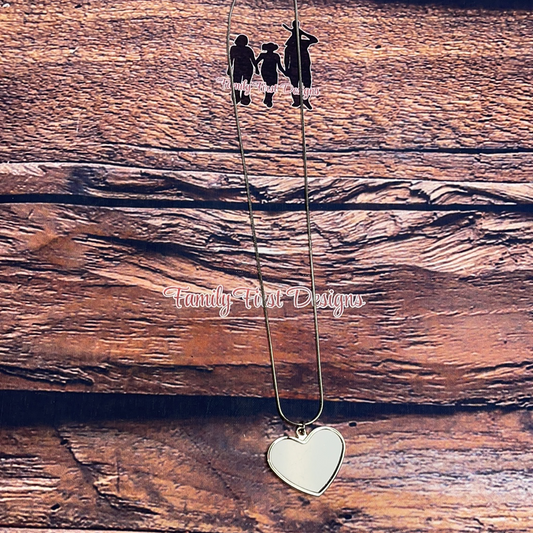 Photo Heart Necklace - Family First Designs LLC