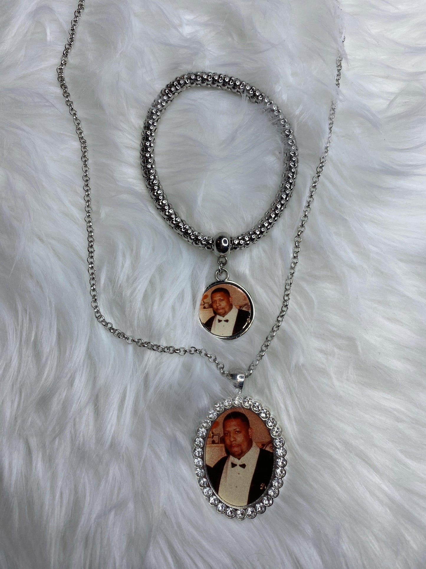 Bling Oval Photo Dog Tag Necklace - Family First Designs LLC