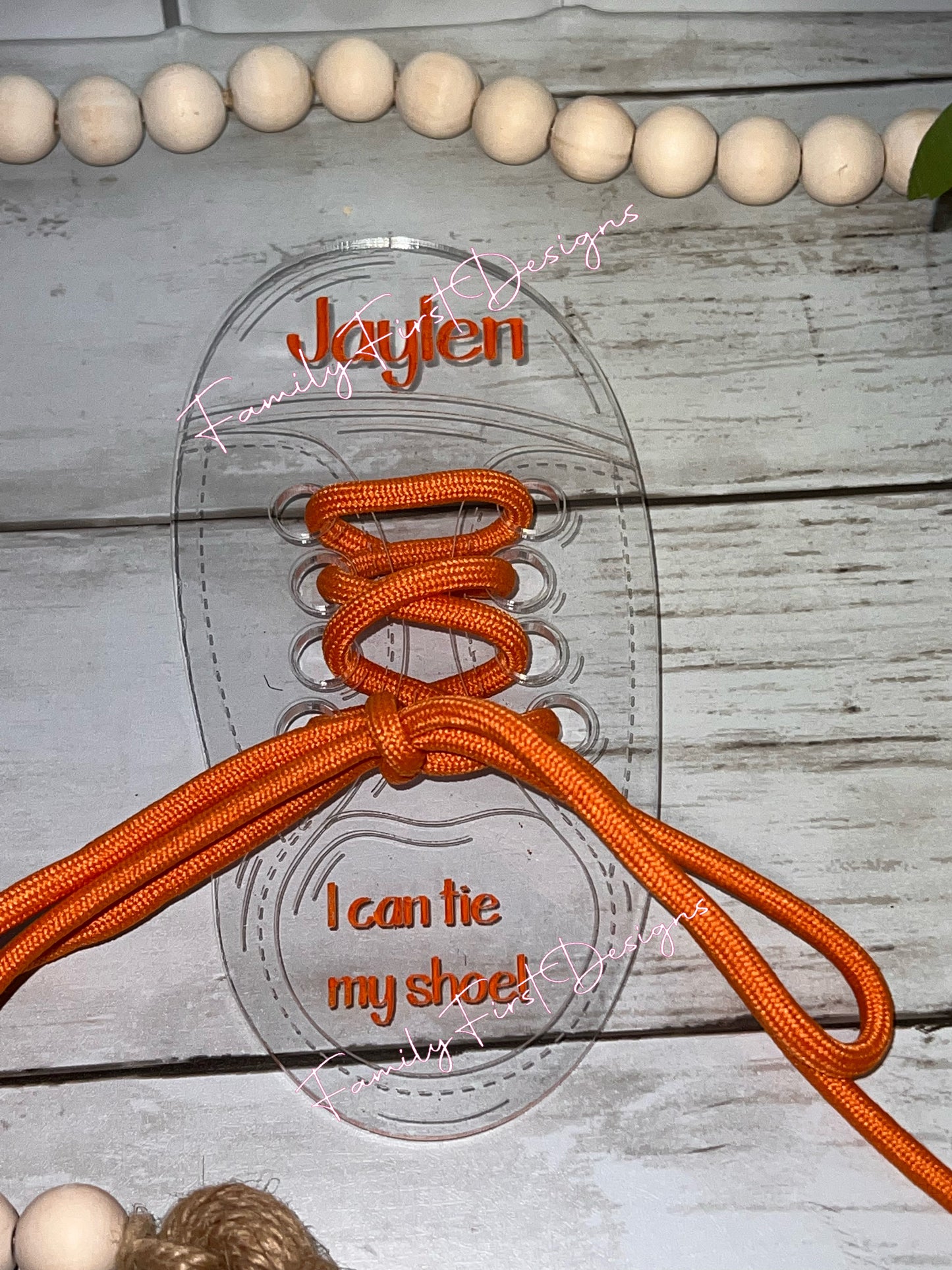 Personalized Practice Shoe Tying Tool