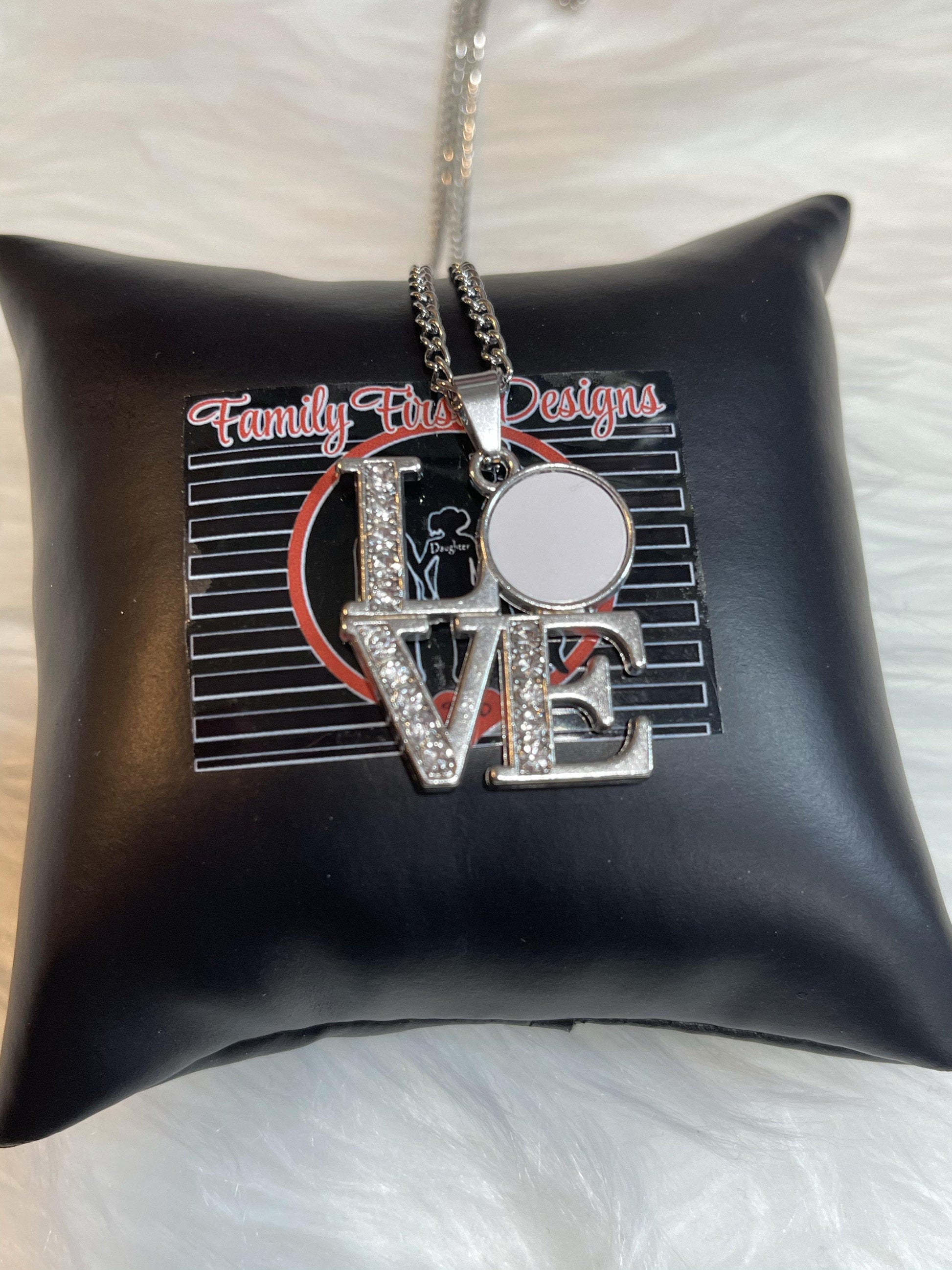 Love Bling Photo Necklace - Family First Designs LLC