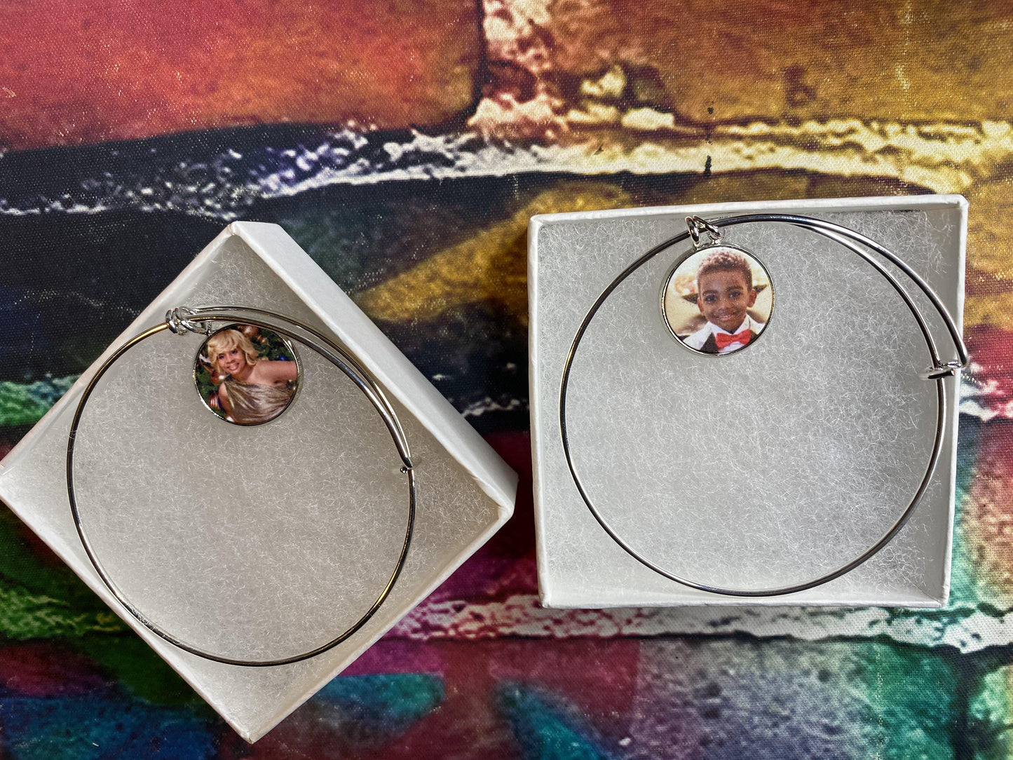 Custom Photo Bangle Bracelet - Family First Designs LLC