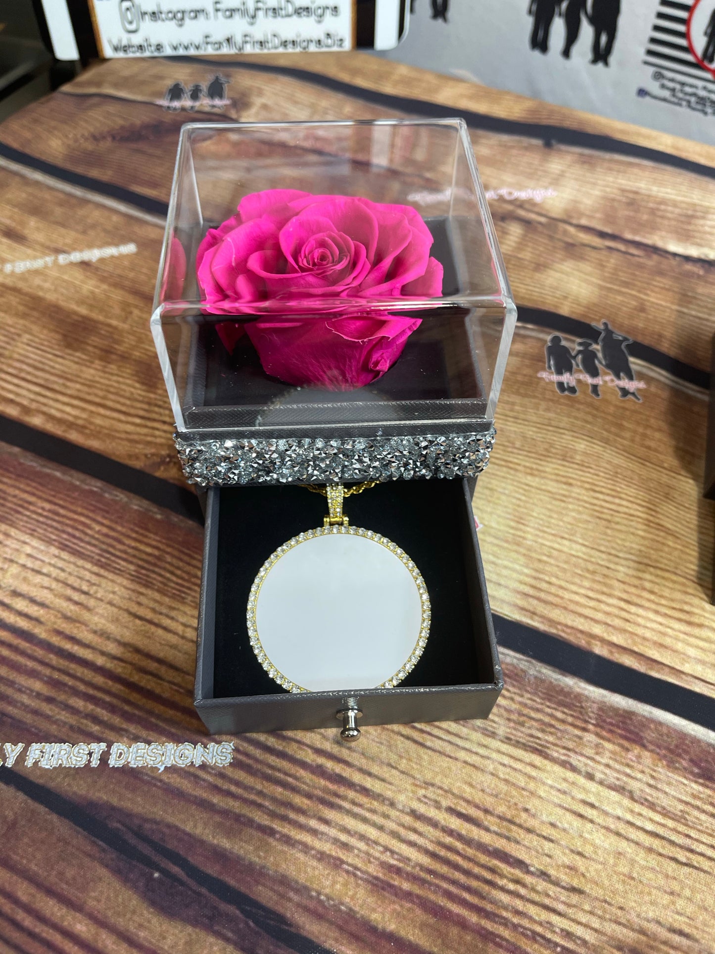 Eternal Rose Acrylic Jewelry Gift Box