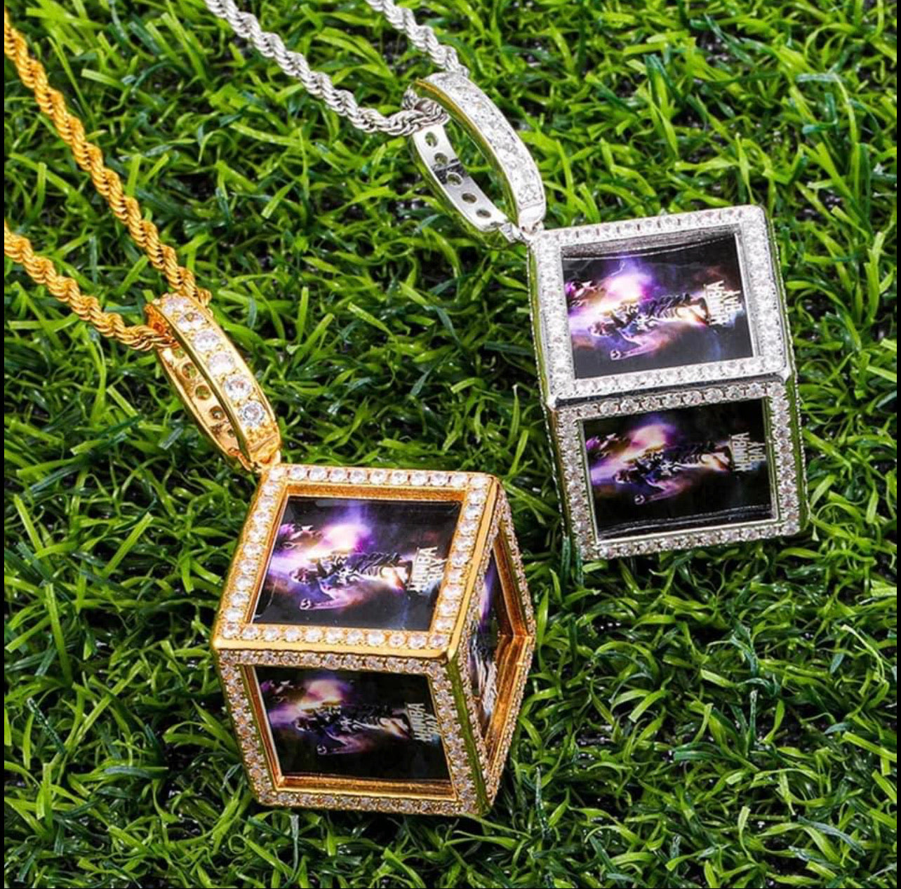 Photo Bling Cube Necklace