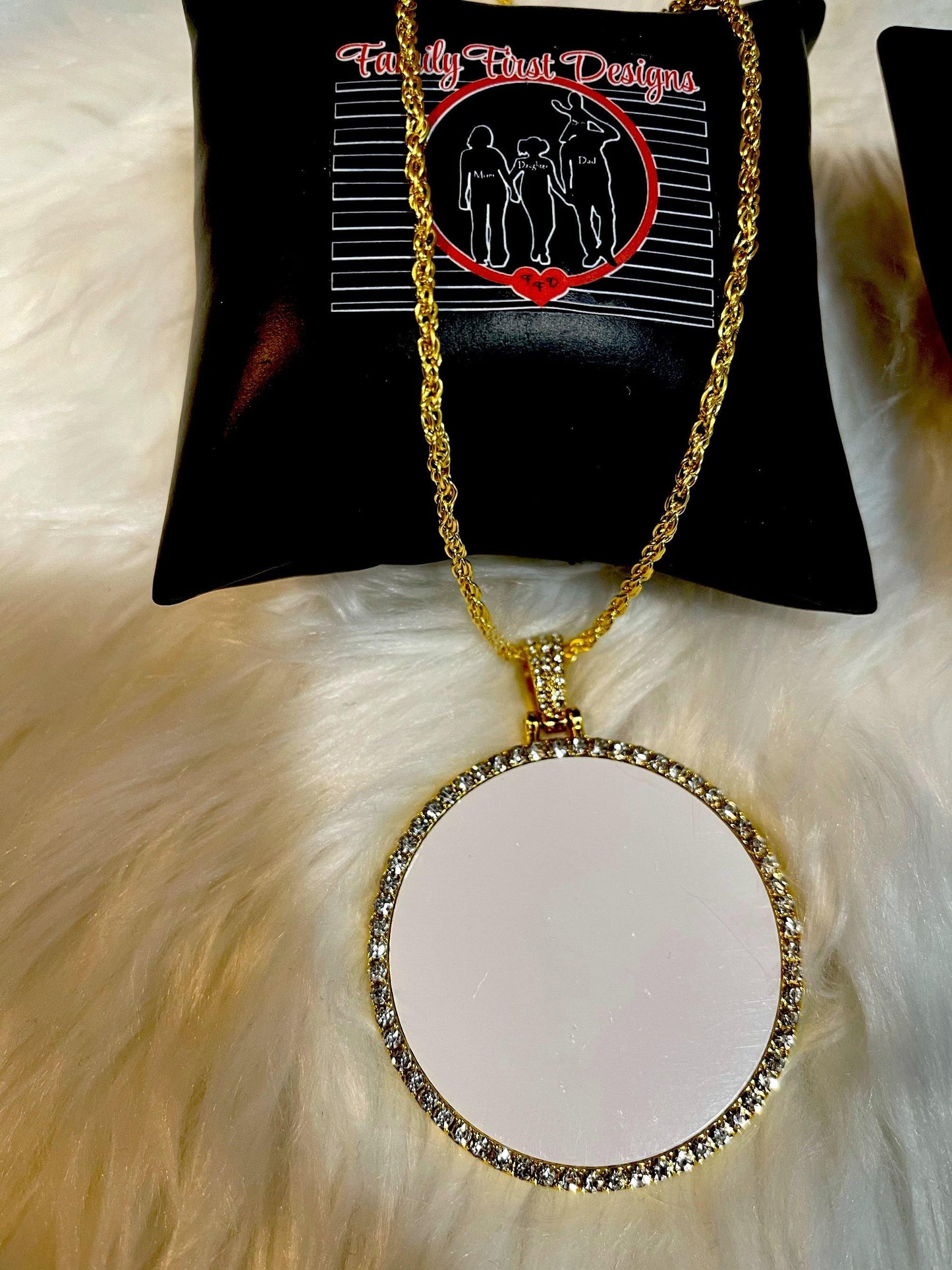 Extra Large Round Bling Custom Necklace - Family First Designs LLC