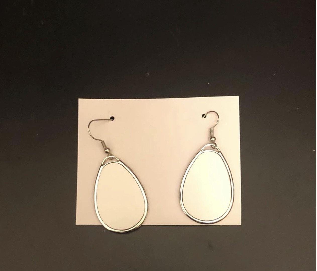 Silver Dangle Photo Earrings - Family First Designs LLC