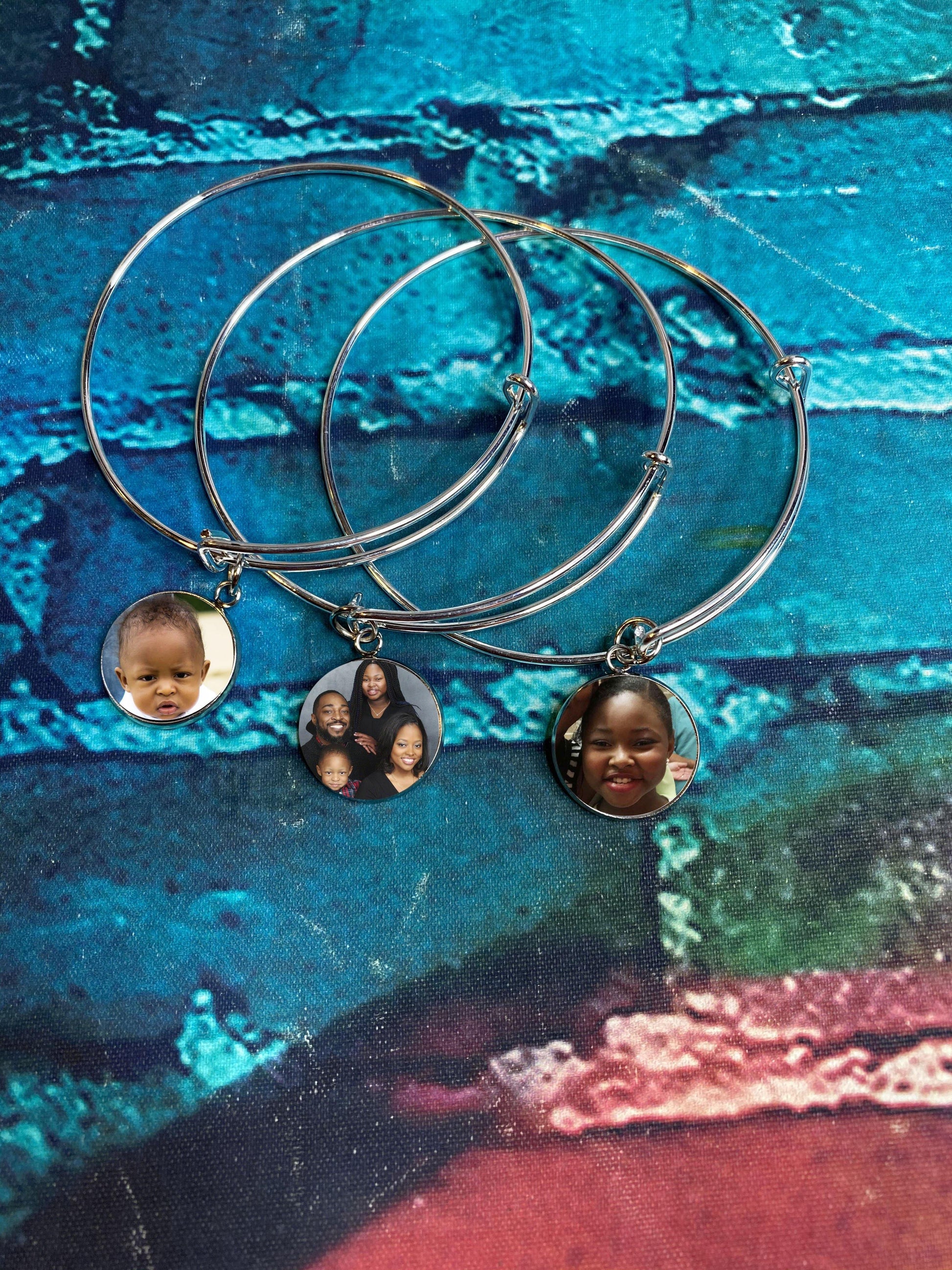 Custom Photo Bangle Bracelet - Family First Designs LLC
