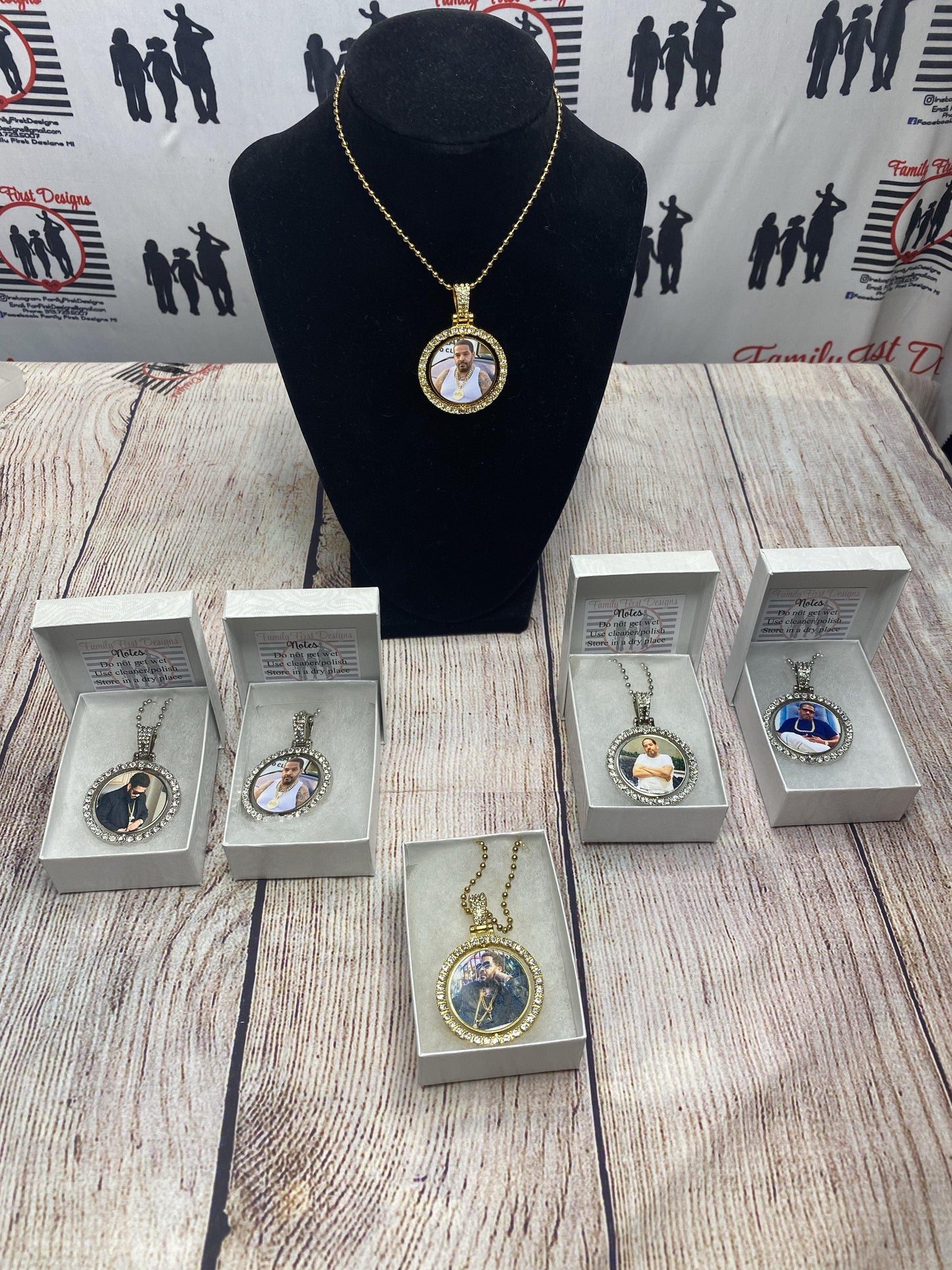 Double Sided Rotating Photo Necklace - Family First Designs LLC