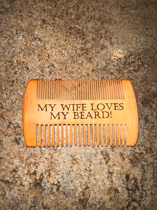 Engraved Beard Comb and Case