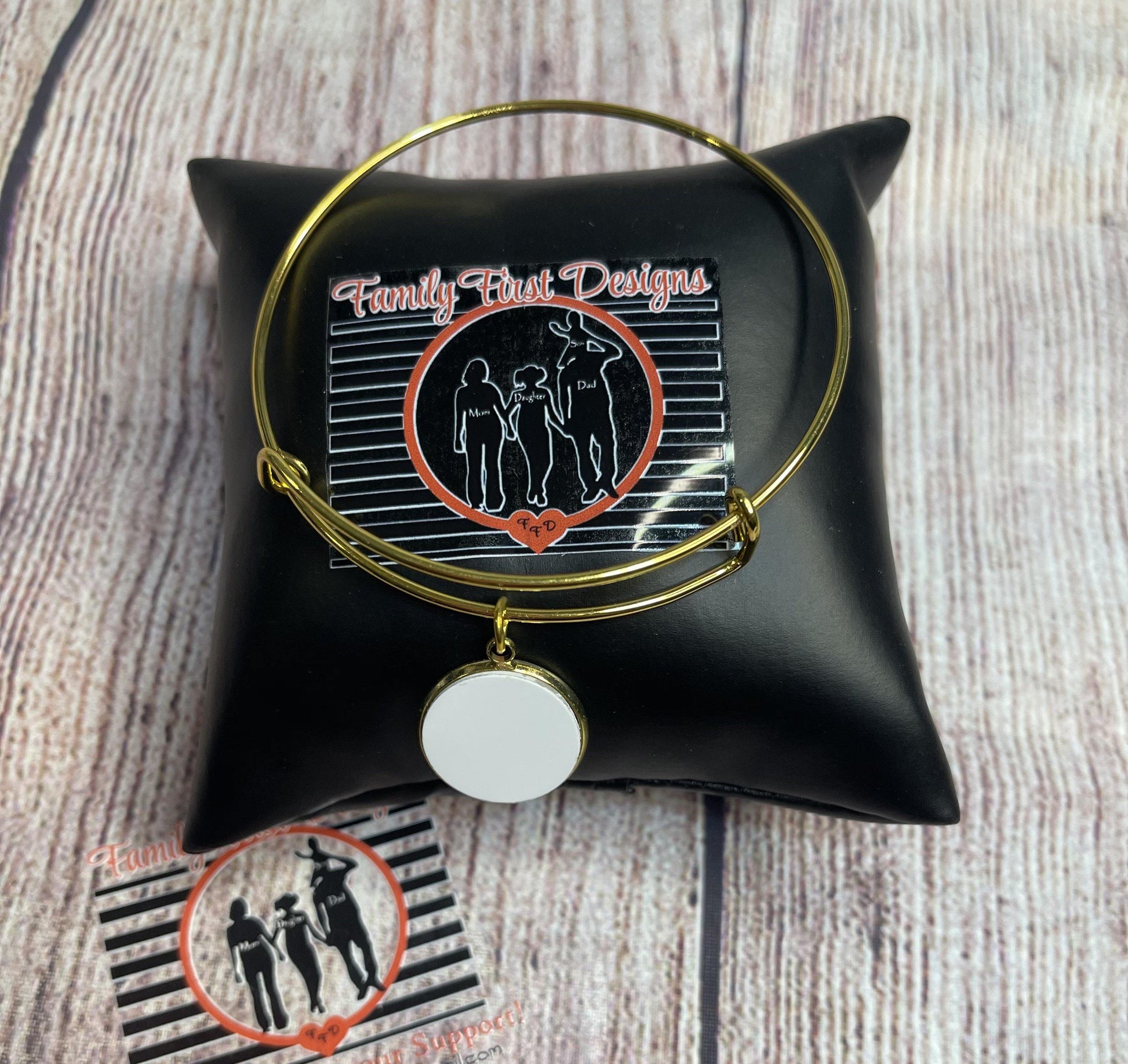 Custom Photo Bangle Bracelet - Family First Designs LLC