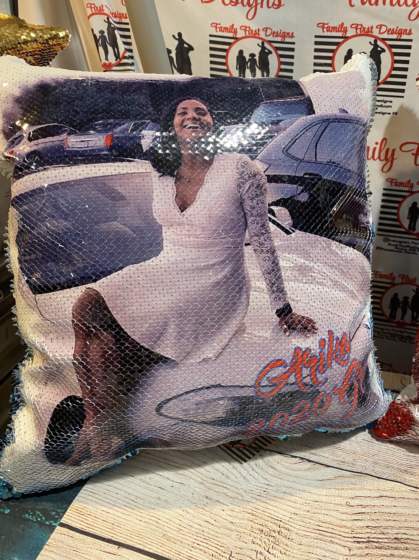 Custom Sequin Pillows - Family First Designs LLC