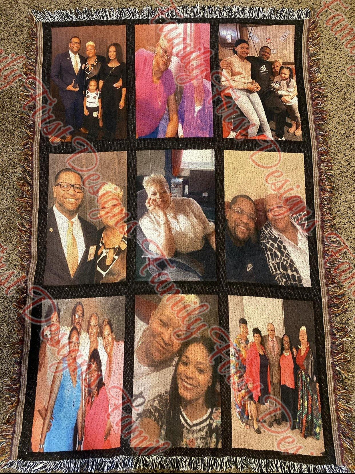 Custom 9 Panel Throw Blanket - Family First Designs LLC