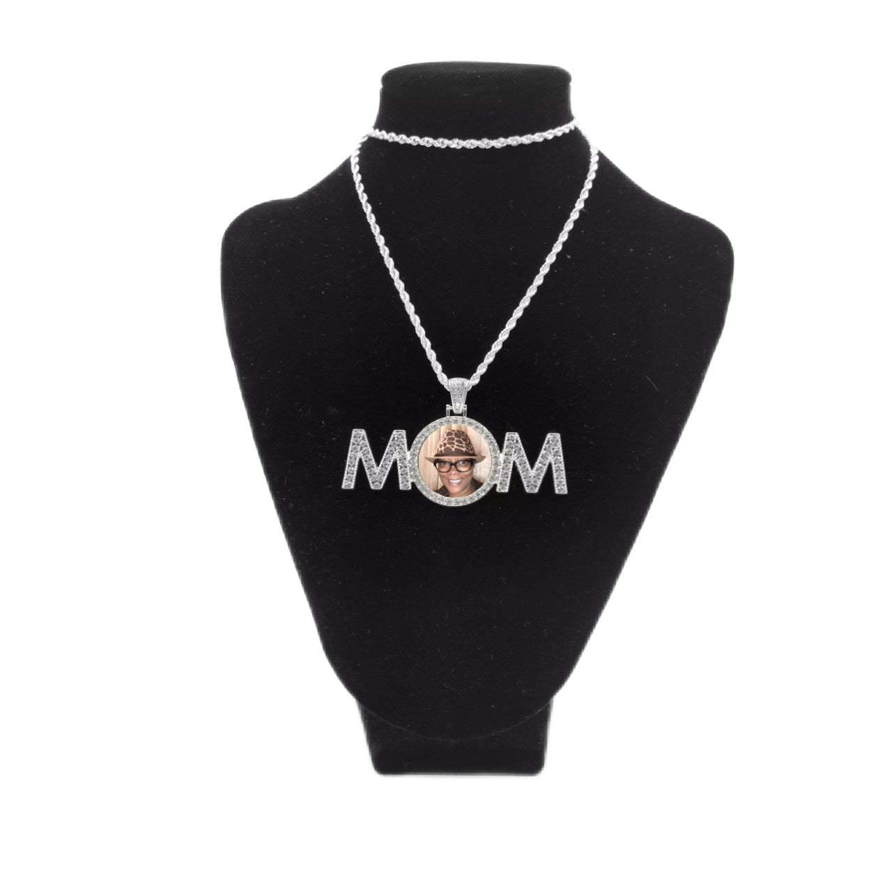 Mom Bling Photo Necklace