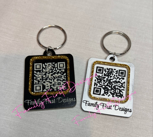Custom QR Code 3D Acrylic Keychain