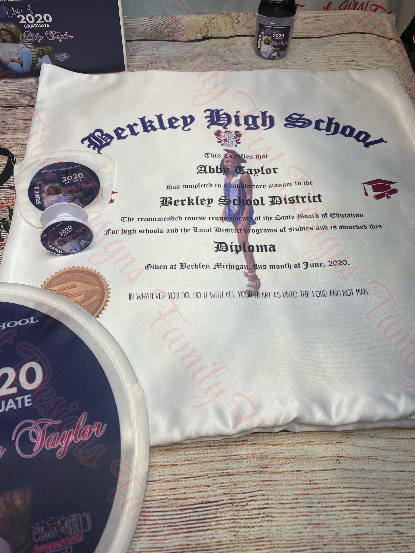 Custom Diploma Pillow - Family First Designs LLC