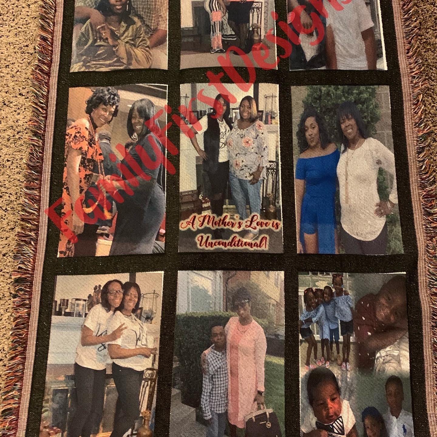 Custom 9 Panel Throw Blanket - Family First Designs LLC