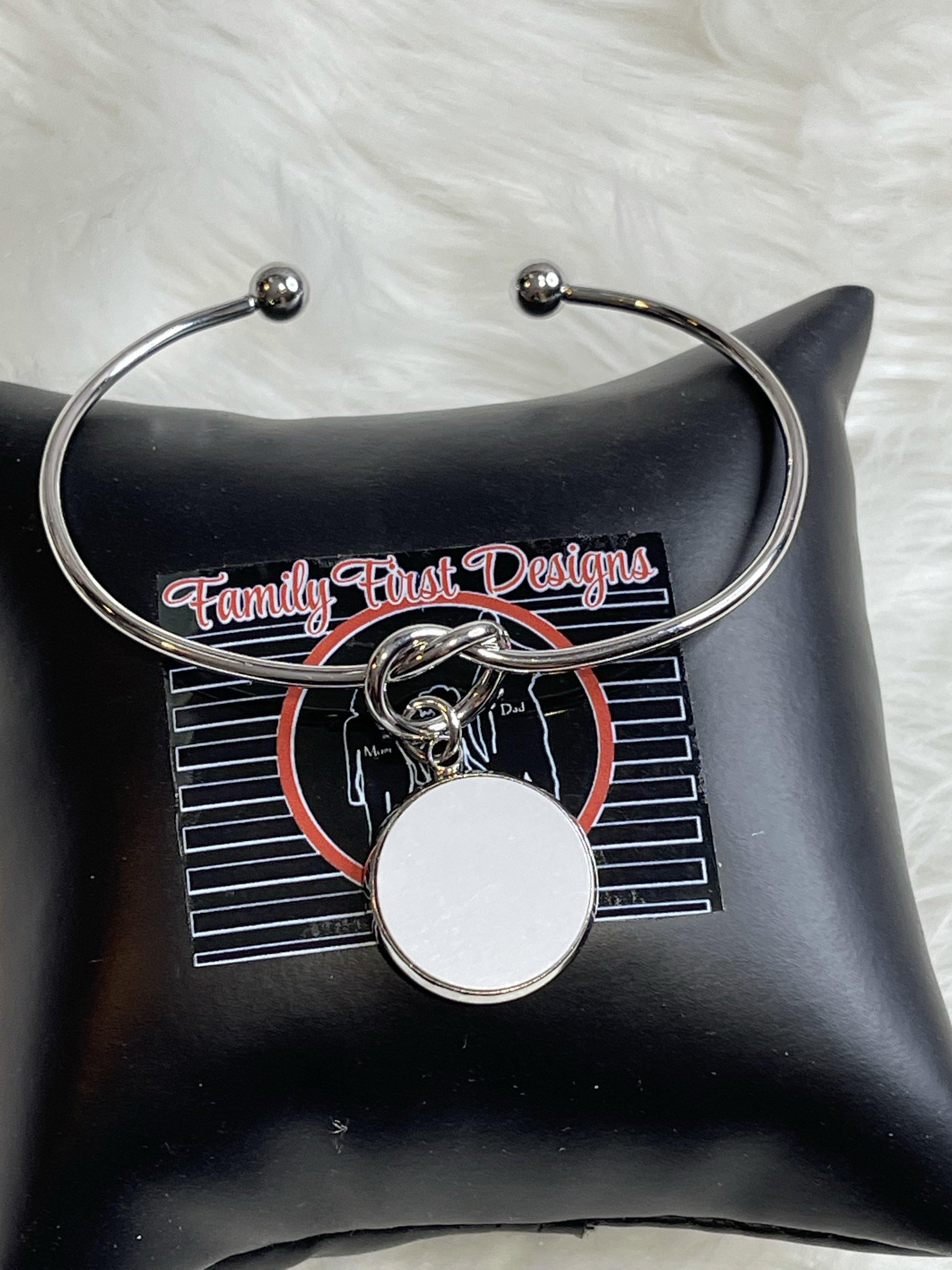 Custom Knot Metal  Bangle - Family First Designs LLC