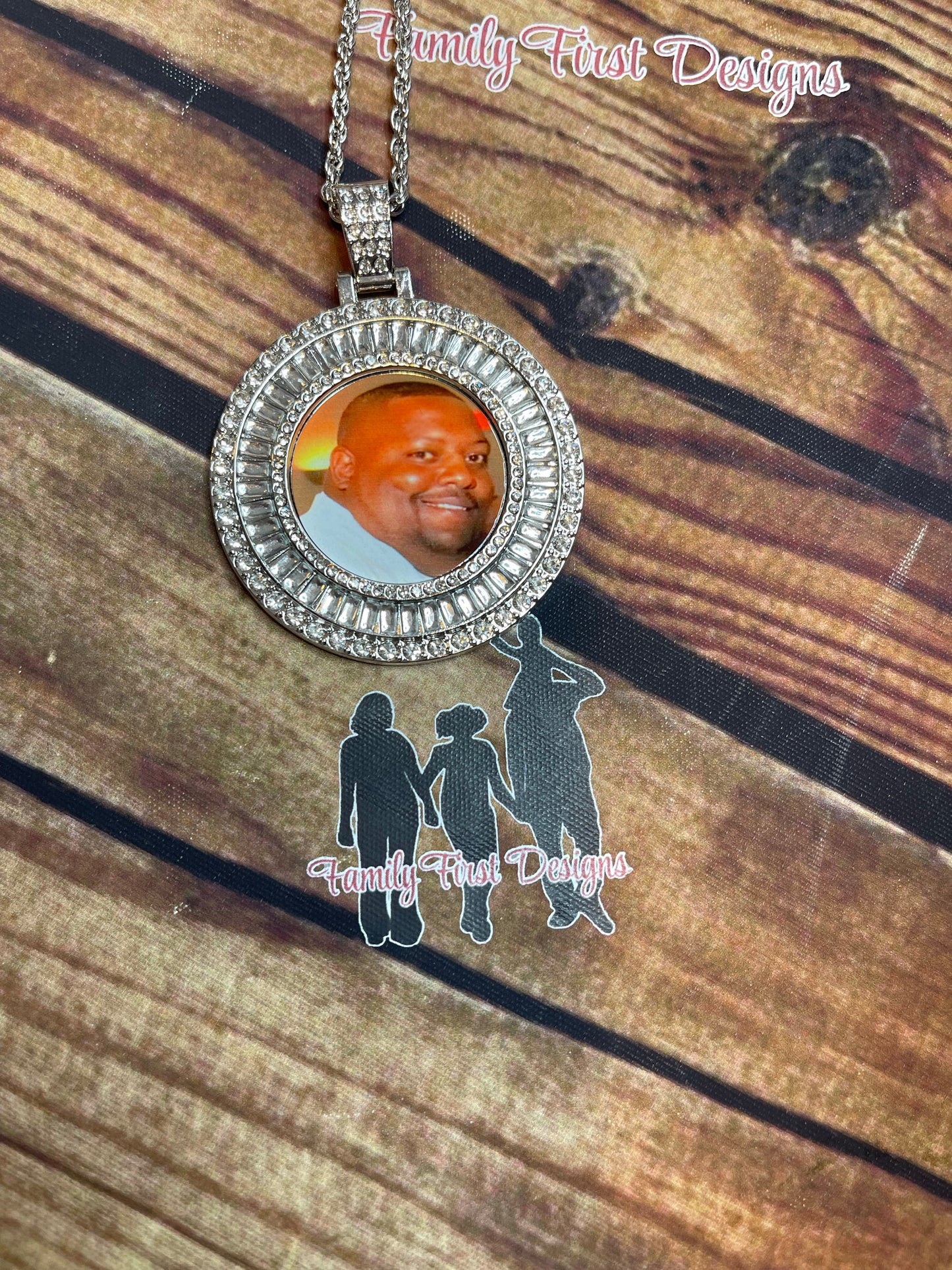 Triple Bling Photo Necklace
