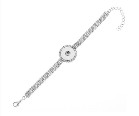 Photo 3 Row Bling Snap Bracelet